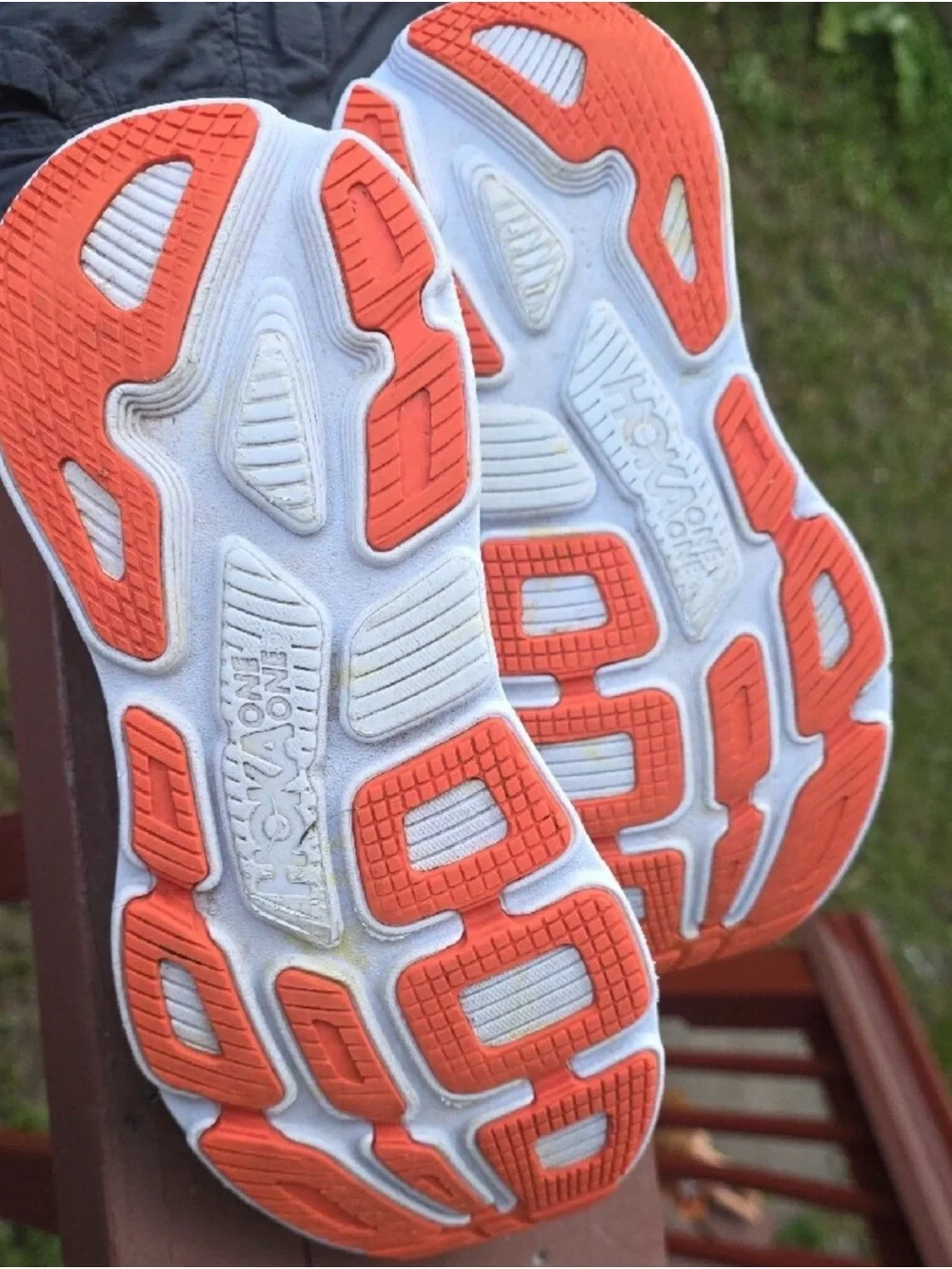 Hoka Women's Light Blue Running Shoes with Coral Accents